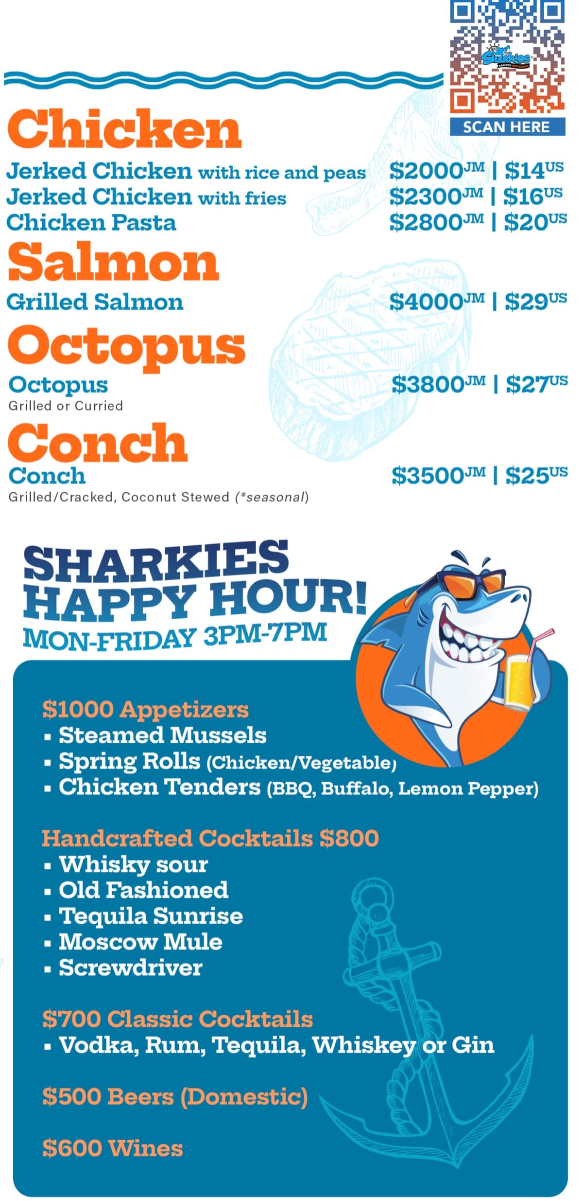Sharkies Seafood Menu Page 3